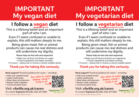 Vegan and Vegetarian Carers’ Reminder Poster