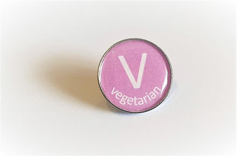 Pin Badge - Vegetarian No Postage