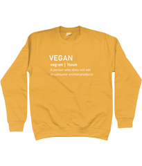 Unisex Sweatshirt - Vegan Definition, in various colours