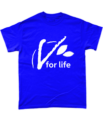 Unisex Cotton T-Shirt - 'V for Life' logo, in various colours